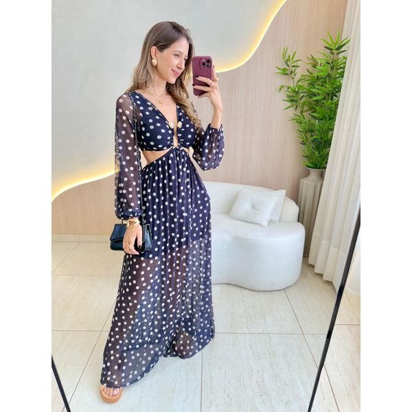 VESTIDO LONGO RUBIA PRETO