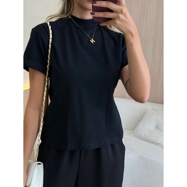T-SHIRT BÁSICA ALGODÃO PRETO