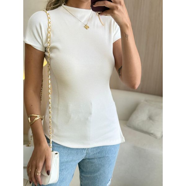 BLUSA ASSIMETRICA CANELADA OFF