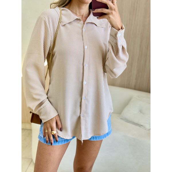 CHEMISE JASMINE NUDE LISTRADO