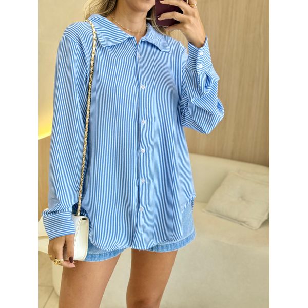 CHEMISE JASMINE AZUL LISTRADO