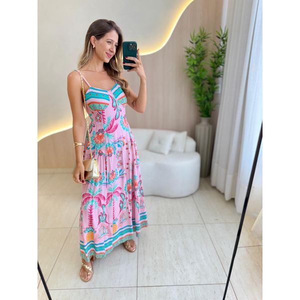 VESTIDO MIDI CLARICE ROSA