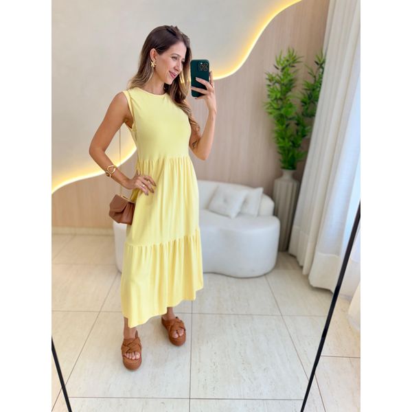 VESTIDO MIDI PATRICIA AMARELO