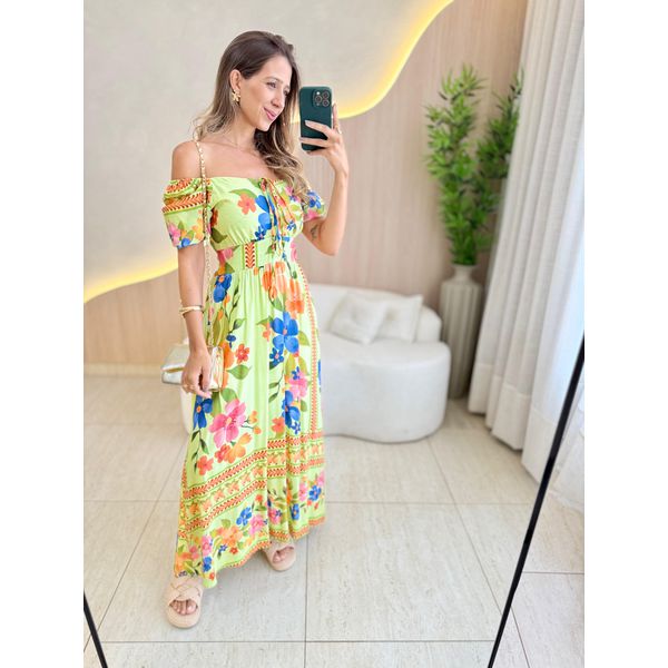 VESTIDO MIDI LORENA VERDE LIMA
