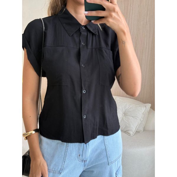 CAMISA MANGA CURTA YANKA PRETO