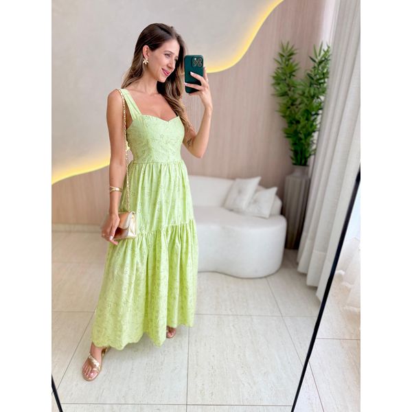 VESTIDO MIDI CHARLOTE VERDE