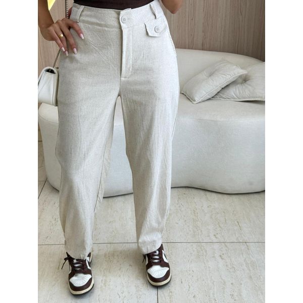 CALÇA LINHO BIA CRU