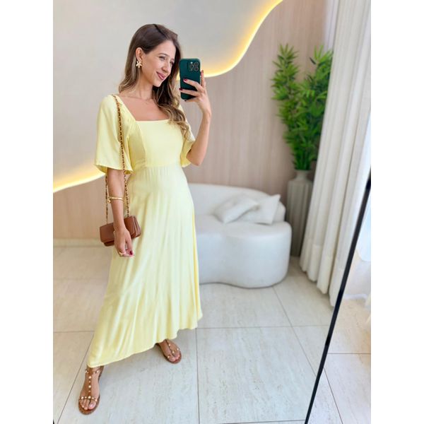 VESTIDO MIDI ANGELA AMARELO