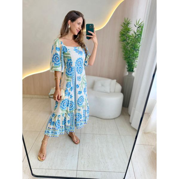VESTIDO MIDI ESTER AZUL