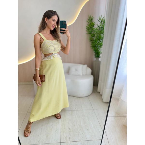 VESTIDO MIDI JAMILE AMARELO