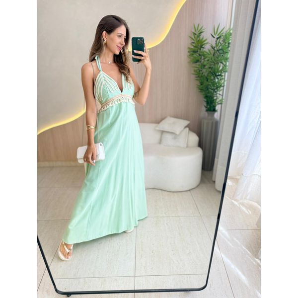 VESTIDO MIDI MOANA VERDE MENTA