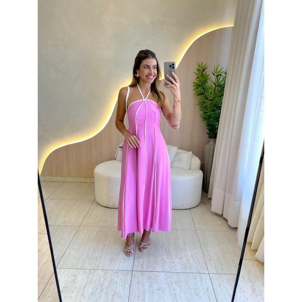 VESTIDO MIDI MARIA RITA ROSA