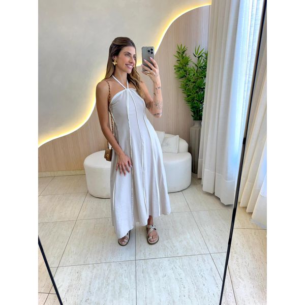 VESTIDO MIDI MARIA RITA AREIA