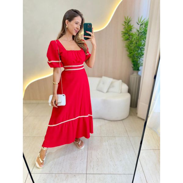 VESTIDO MIDI ELISA VERMELHO