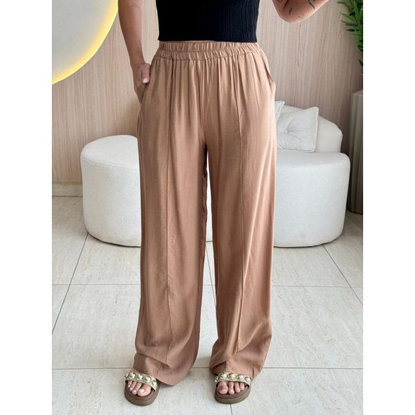 CALÇA PANTALONA LUANA MARROM CLARO