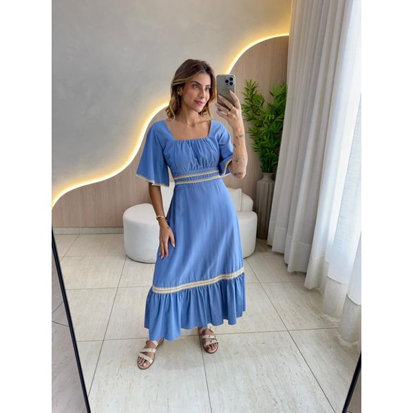 VESTIDO MIDI HELENA AZUL