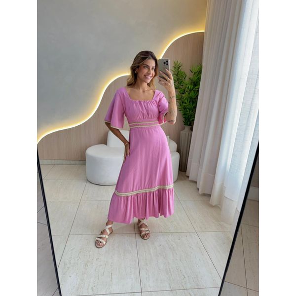 VESTIDO MIDI HELENA ROSA