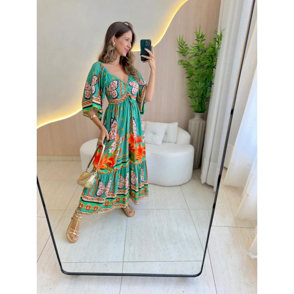 VESTIDO LONGO GIOVANA VERDE