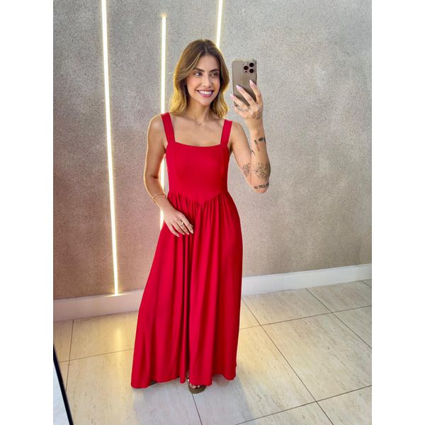 VESTIDO MIDI CATARINA VERMELHO