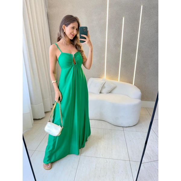 VESTIDO LONGO JULIANA VERDE BANDEIRA