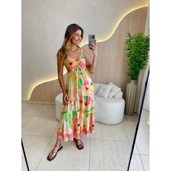 VESTIDO MIDI SABRINA LARANJA