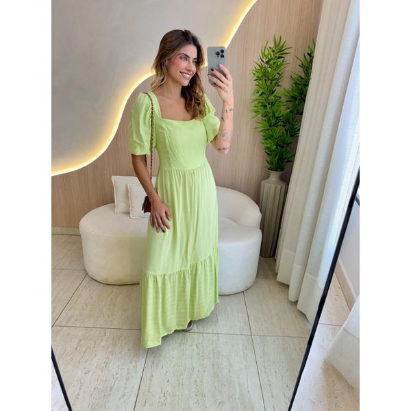 VESTIDO MIDI ANA BEATRIZ VERDE LIMA