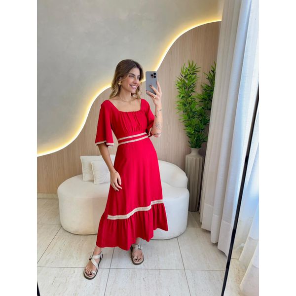 VESTIDO MIDI HELENA VERMELHO