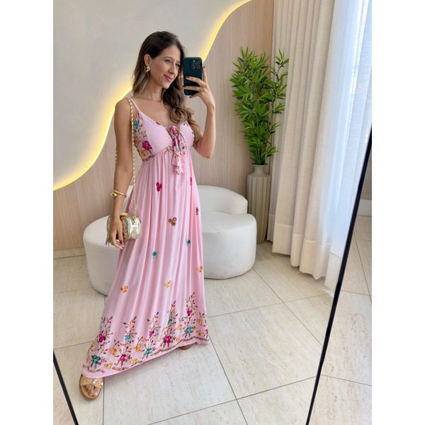 VESTIDO LONGO LAURIANE ROSA