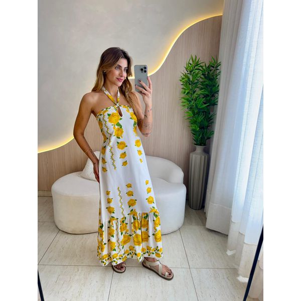 VESTIDO MIDI SUZANE AMARELO