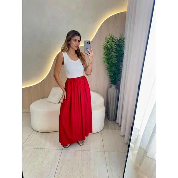 VESTIDO MIDI MANUELA VERMELHO