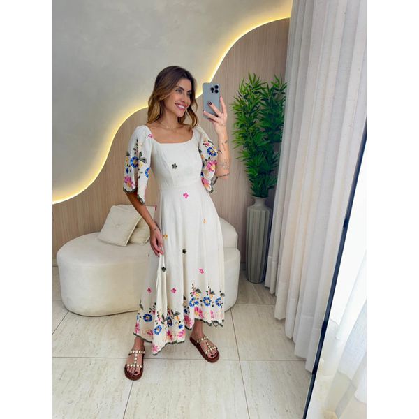 VESTIDO BETE MANGA ROSA/AZUL