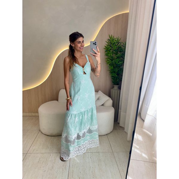 VESTIDO LONGO MELINDA VERDE AGUA