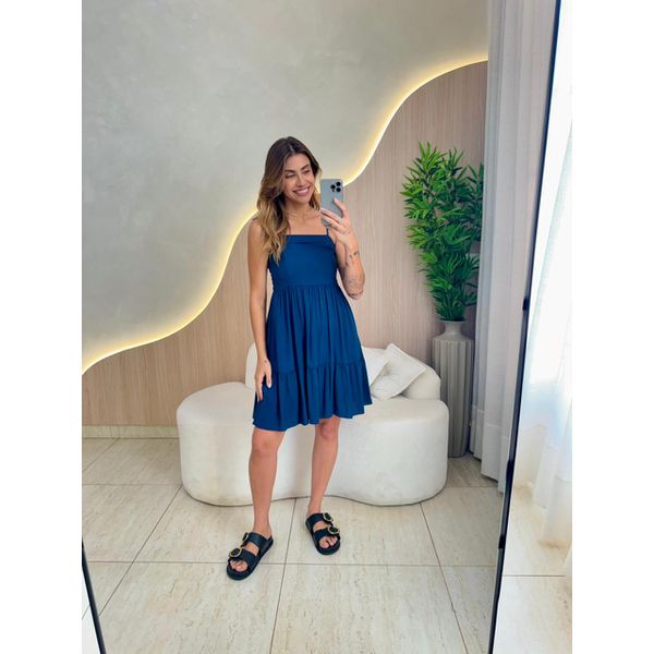 VESTIDO CURTO GIANE AZUL PETROLEO