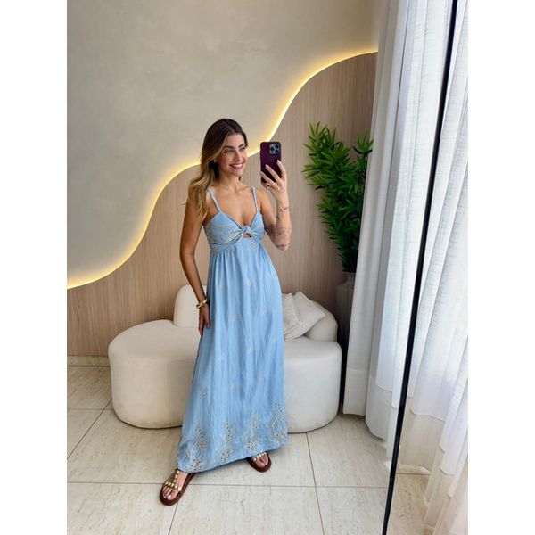 VESTIDO MIDI MONICA AZUL