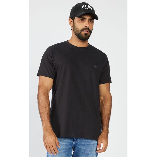 Camiseta Básica Manga Curta Masculina A87 Aéropostale Preta 87120101-19