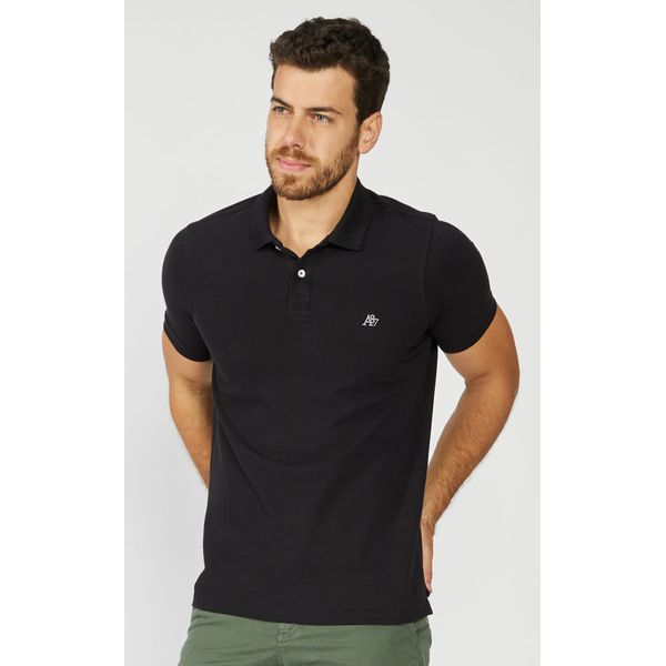 Camisa Polo Masculina Manga Curta Aéropostale Preta 87113201-10