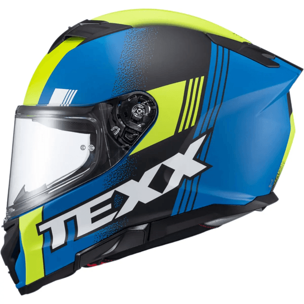 Capacete Texx Kaiman Track - Verde Preto Azul Fosco 