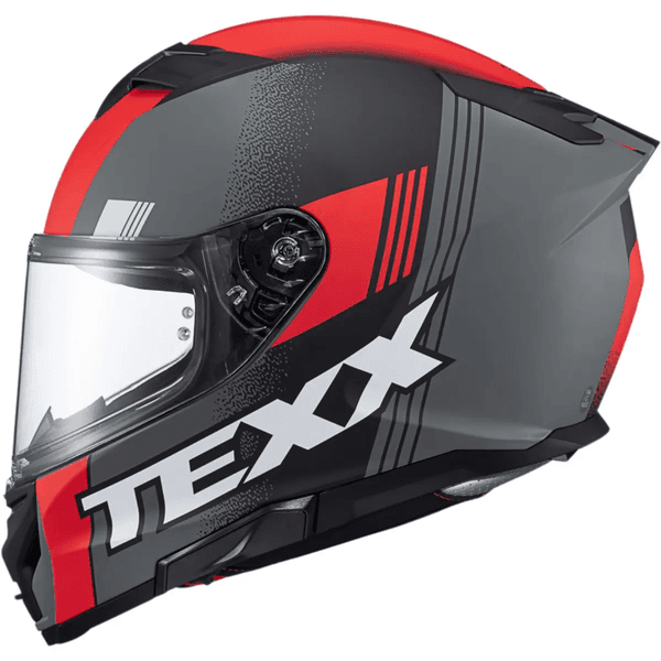 Capacete Texx Kaiman Track - Vermelho/Preto/Cinza Fosco