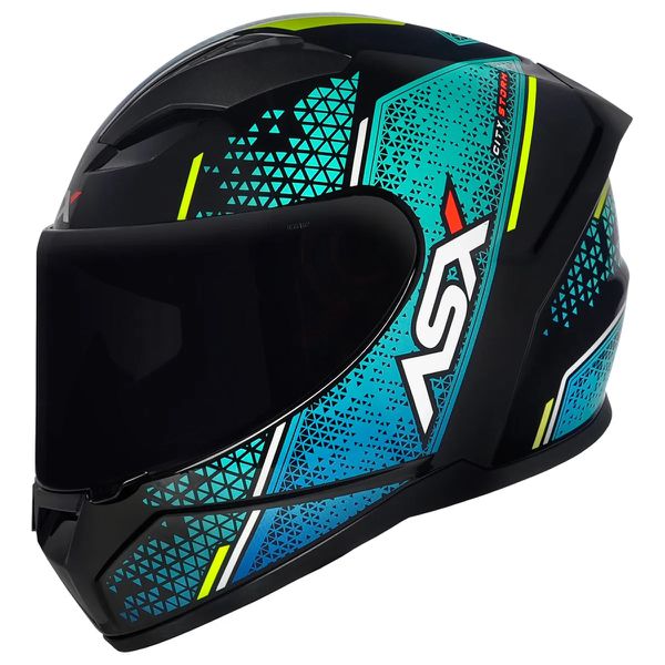 Capacete Asx City Storm - Preto/Tifanny/Amarelo