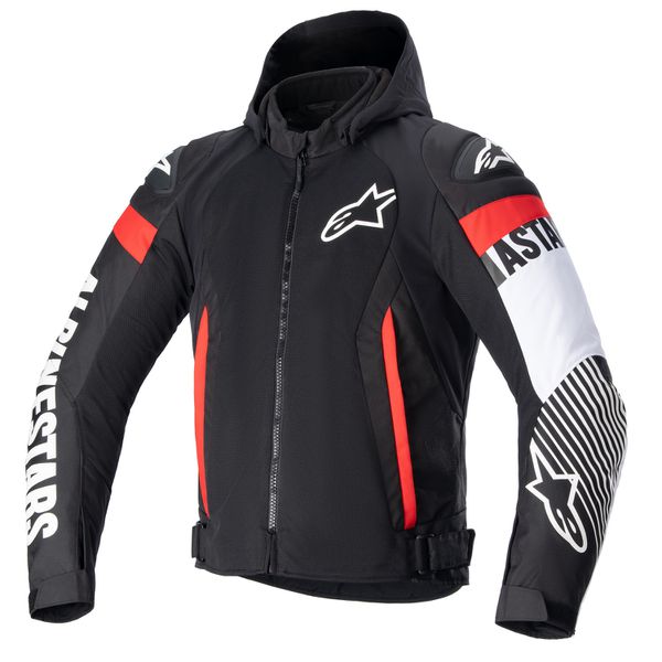 Jaqueta Alpinestars Zaca Air - Preto Branco Vermelho