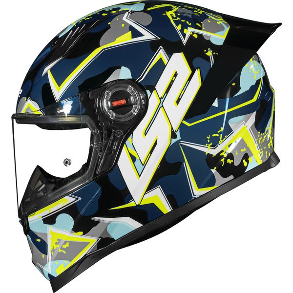 Capacete Ls2 Ff358 s Camo - Azul/amarelo