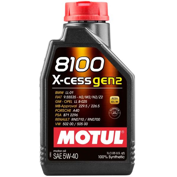 Óleo Sintético Motul 8100 X-cess Gen2 5w-40 - 1 Litro