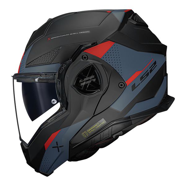 Capacete LS2 FF901 Advant X Oblivion - Preto Fosco/Azul/Laranja
