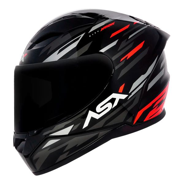 Capacete Asx City Arrow - Preto/Grafite/Vermelho