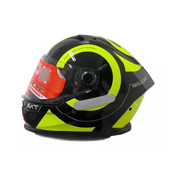 Capacete MT Braker Inox A3 - Preto Amarelo
