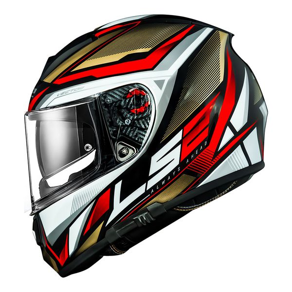 Capacete LS2 FF397 Vector Evo Rider - Dourado Vermelho