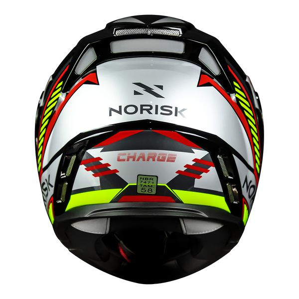 Capacete Norisk Ff345 Route Charge Preto Prata e Vermelho | Moto One