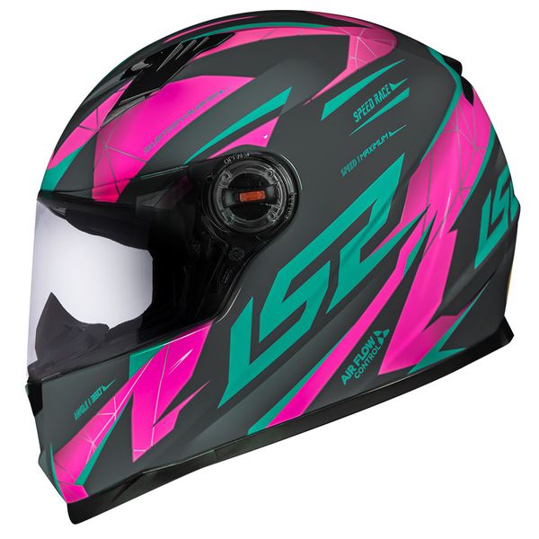 Capacete LS2 FF358 Draze - Cinza Verde Rosa
