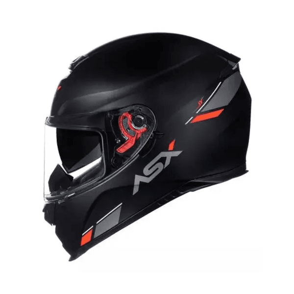 Capacete Asx Eagle SV Solid - Preto Fosco Grafite Vermelho