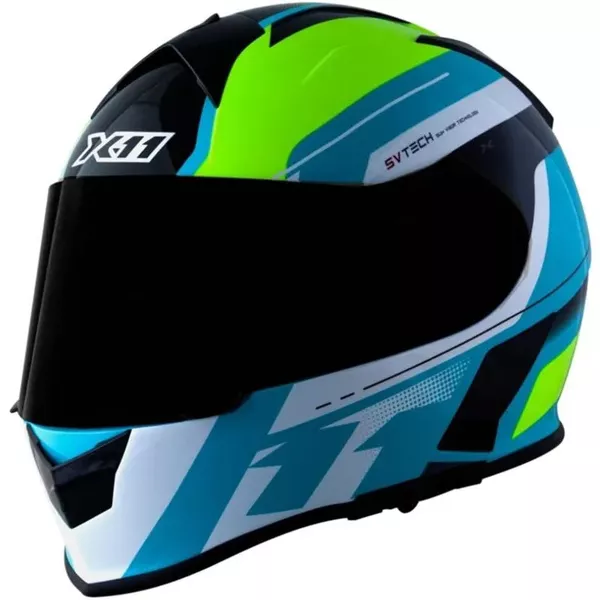 Capacete X11 Revo Pro Eleven Wsp - Azul/Verde